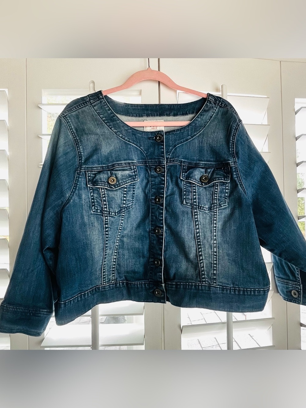 TORRID Light Blue Denim Jacket with Branded Buttons